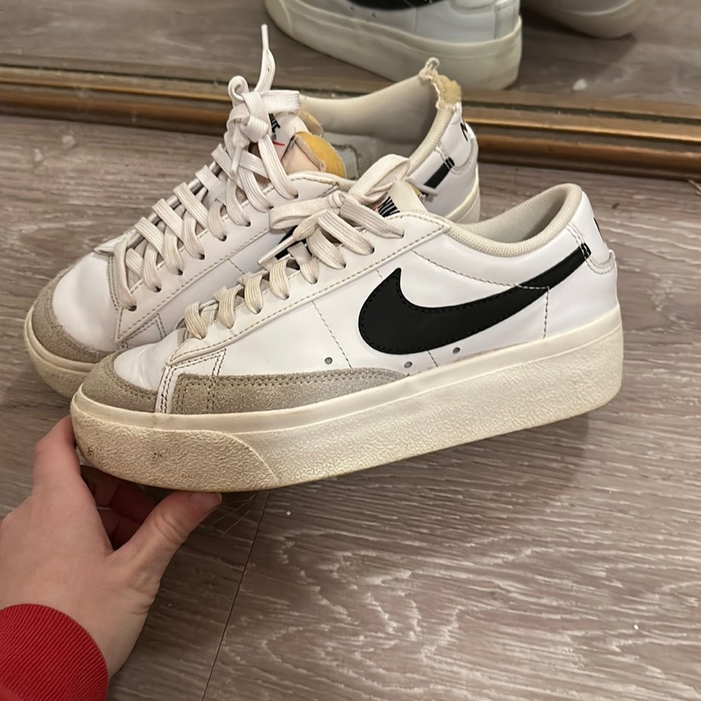 platform white nikes